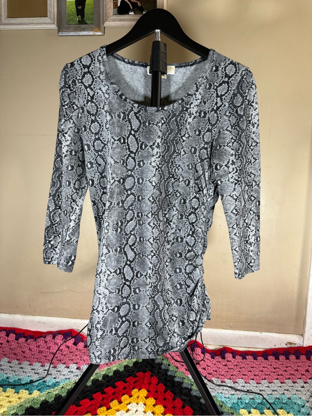 Michael Kors Gray and Black Snake Print Top